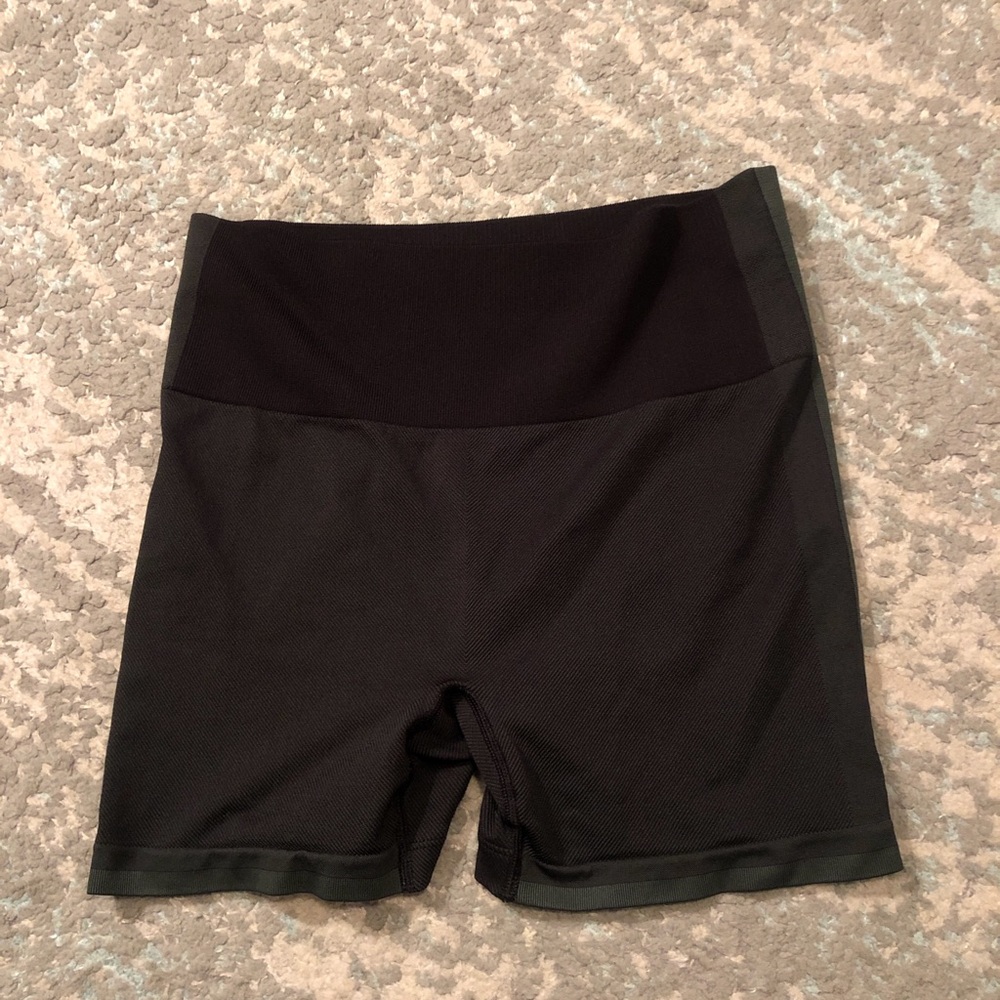 Outdoor Voices Black & Green Biker Shorts